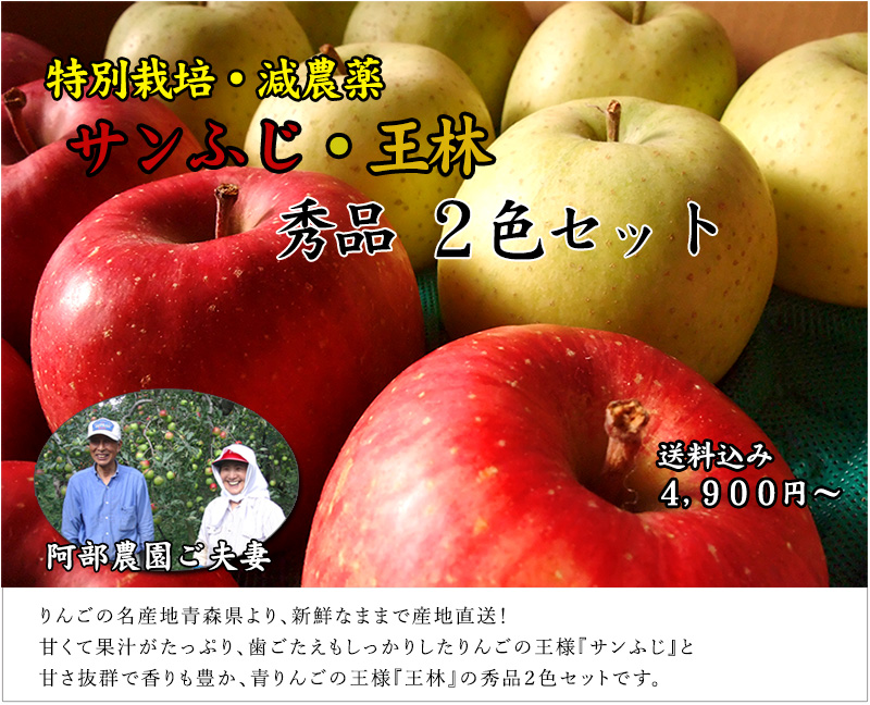 青森県産 サンふじ・王林 秀品2色セット