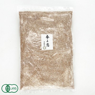 自然栽培小麦粉(強力粉)春よ恋 全粒粉3kg 有機JAS (青森県 SKOS合同会社) 産地直送