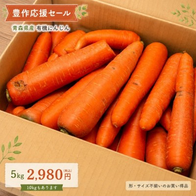 【豊作応援セール・クール便・B品・訳あり】有機にんじん 5kg 有機JAS (青森県 十和田生産組合) 産地直送