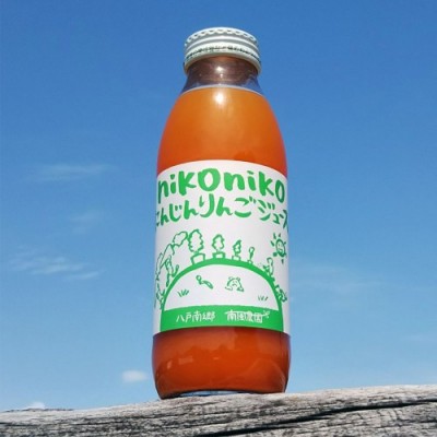 nikonikoにんじんりんごジュース 12本入(1本350ml)×2箱 (青森県 南風農園) 人参、りんご、レモン、梅エキスが入ったミックスジュース 産地直送