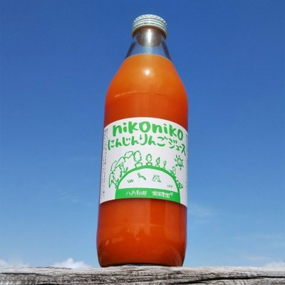 nikonikoにんじんりんごジュース 6本入(1本1000ml) (青森県 南風農園) 人参、りんご、レモン、梅エキスが入ったミックスジュース 産地直送